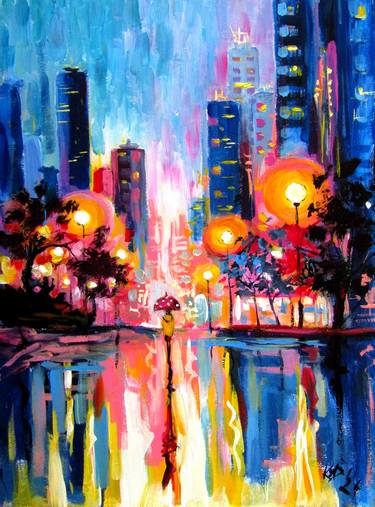 Original Cities Paintings by Kovacs Anna Brigitta