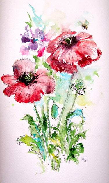 Original Floral Paintings by Kovacs Anna Brigitta