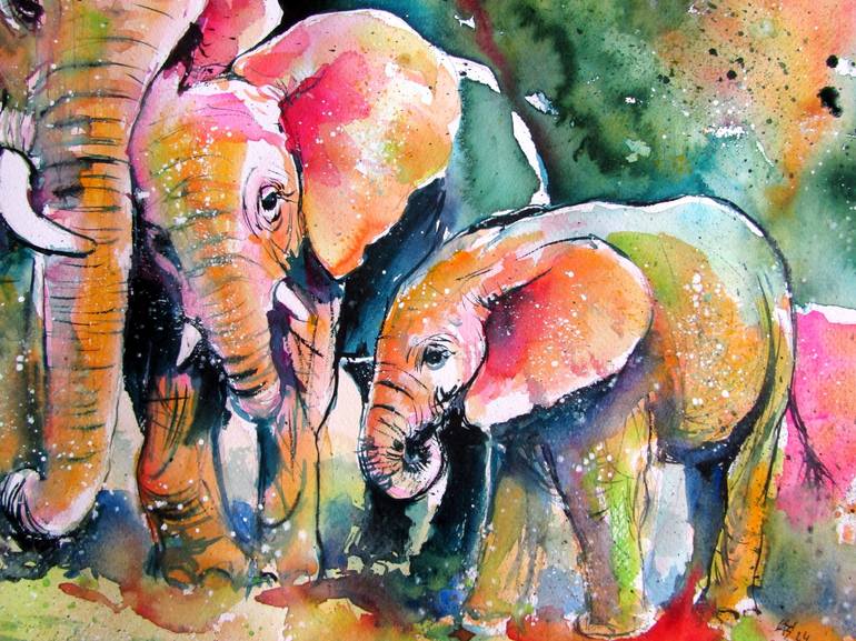 Original Impressionism Animal Painting by Kovacs Anna Brigitta