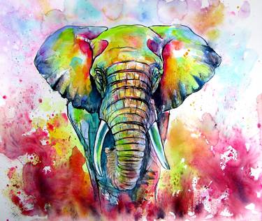 Majestic colorful elephant II thumb