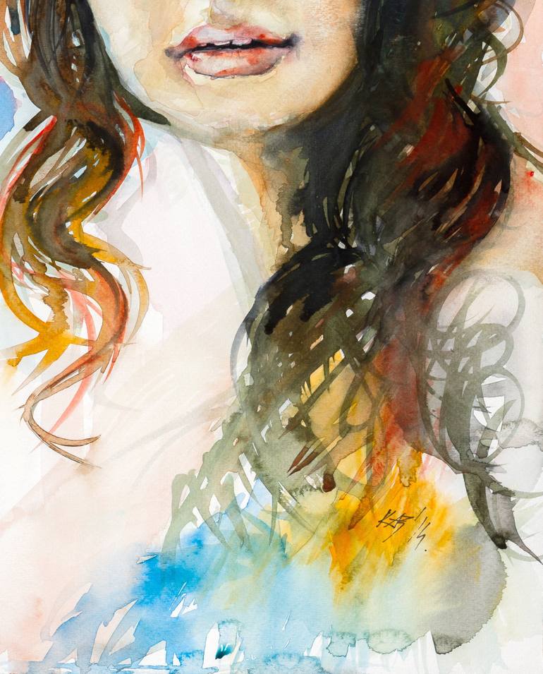 Original Impressionism Women Painting by Kovacs Anna Brigitta