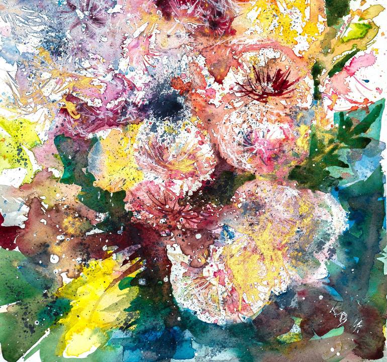 Original Impressionism Floral Painting by Kovacs Anna Brigitta