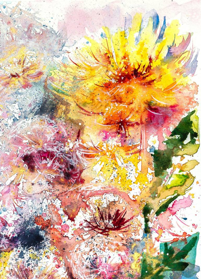 Original Impressionism Floral Painting by Kovacs Anna Brigitta