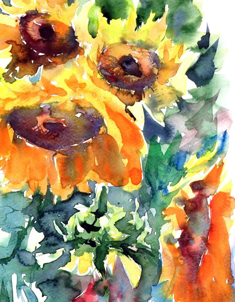 Original Impressionism Floral Painting by Kovacs Anna Brigitta