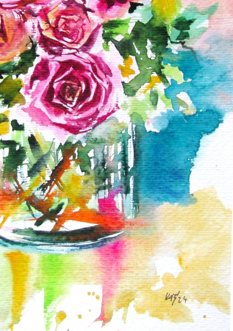 Original Impressionism Still Life Painting by Kovacs Anna Brigitta