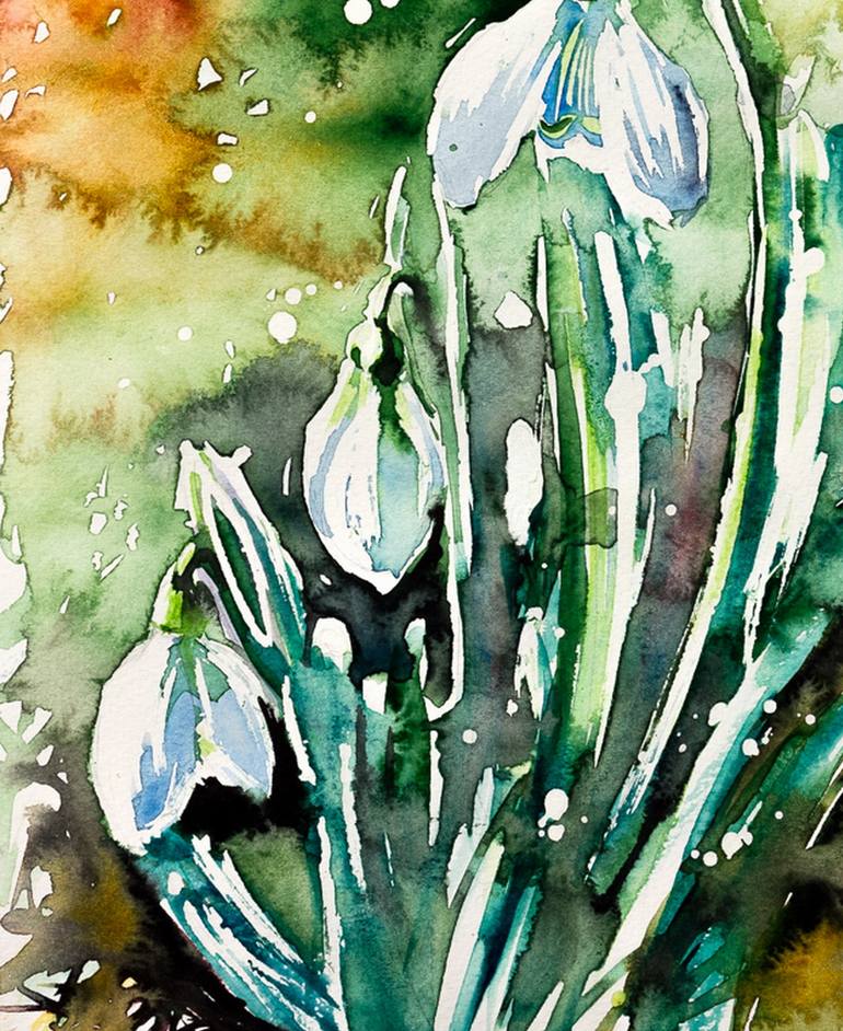 Original Impressionism Floral Painting by Kovacs Anna Brigitta