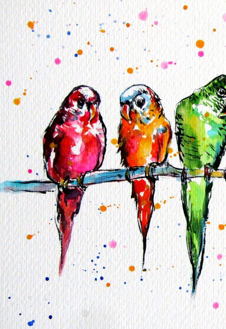 Original Impressionism Animal Painting by Kovacs Anna Brigitta