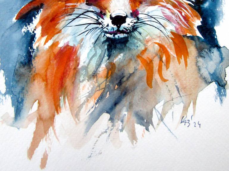 Original Impressionism Animal Painting by Kovacs Anna Brigitta