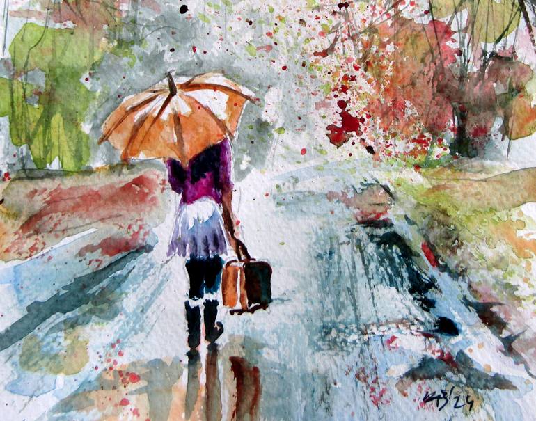 Original Impressionism Landscape Painting by Kovacs Anna Brigitta