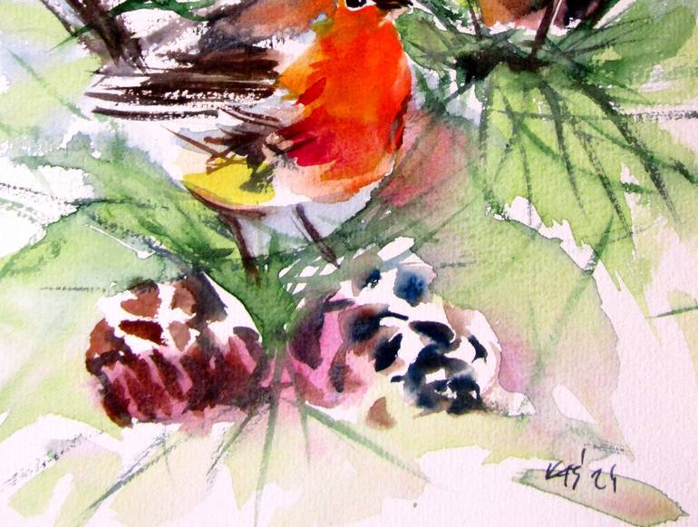 Original Impressionism Animal Painting by Kovacs Anna Brigitta