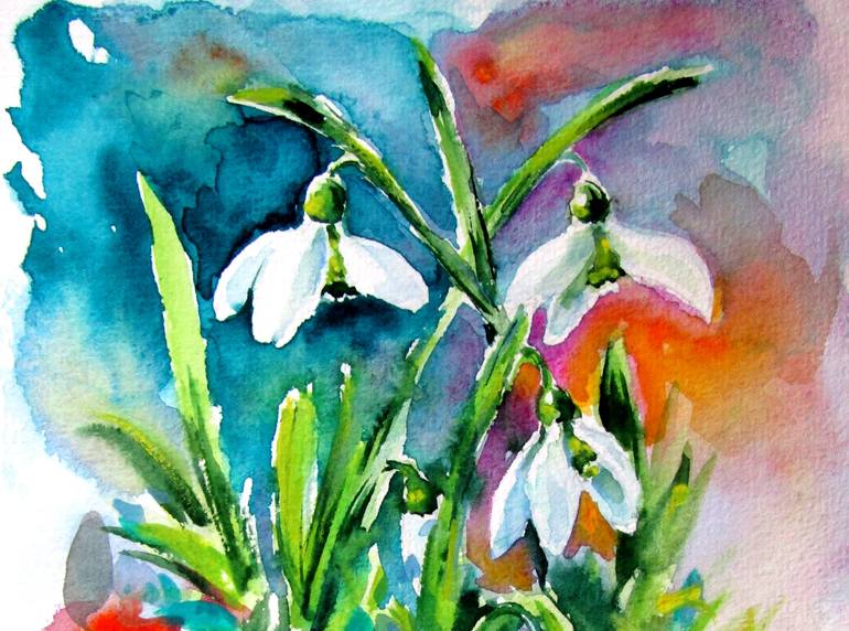 Original Impressionism Floral Painting by Kovacs Anna Brigitta