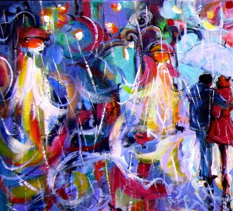 Original Impressionism Cities Painting by Kovacs Anna Brigitta