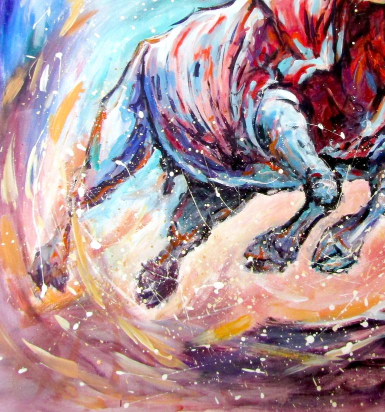 Original Impressionism Animal Painting by Kovacs Anna Brigitta