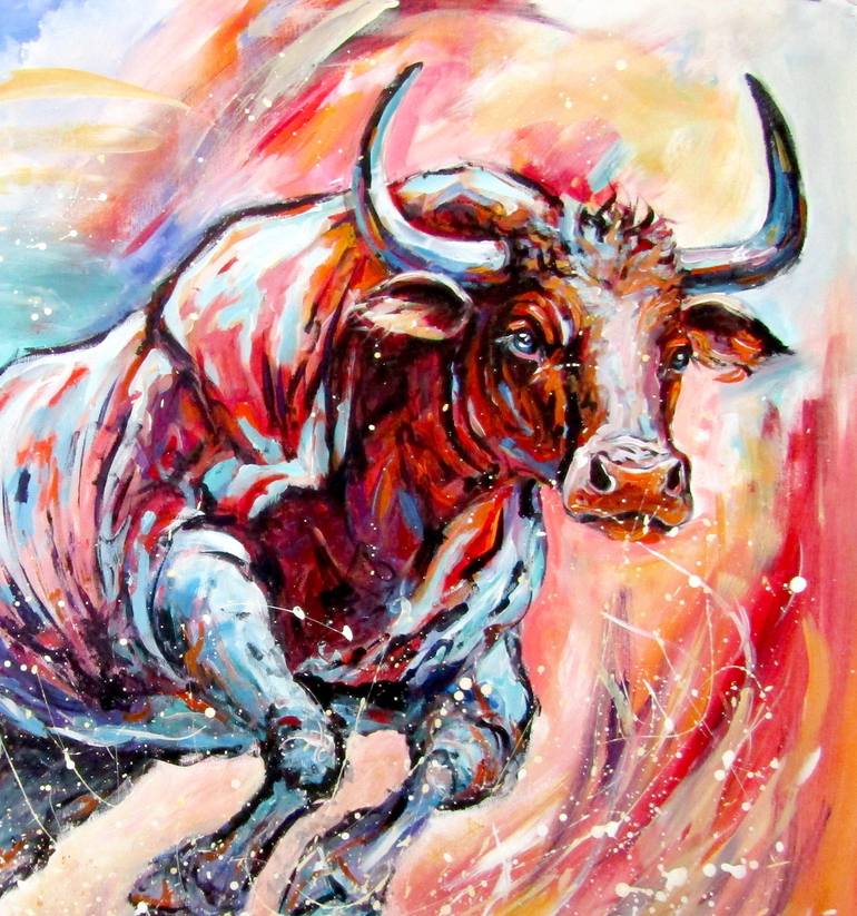 Original Impressionism Animal Painting by Kovacs Anna Brigitta