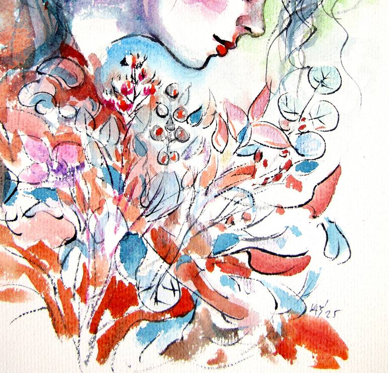 Original Impressionism Women Painting by Kovacs Anna Brigitta