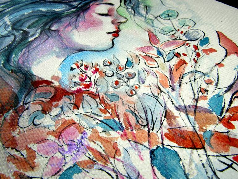 Original Impressionism Women Painting by Kovacs Anna Brigitta