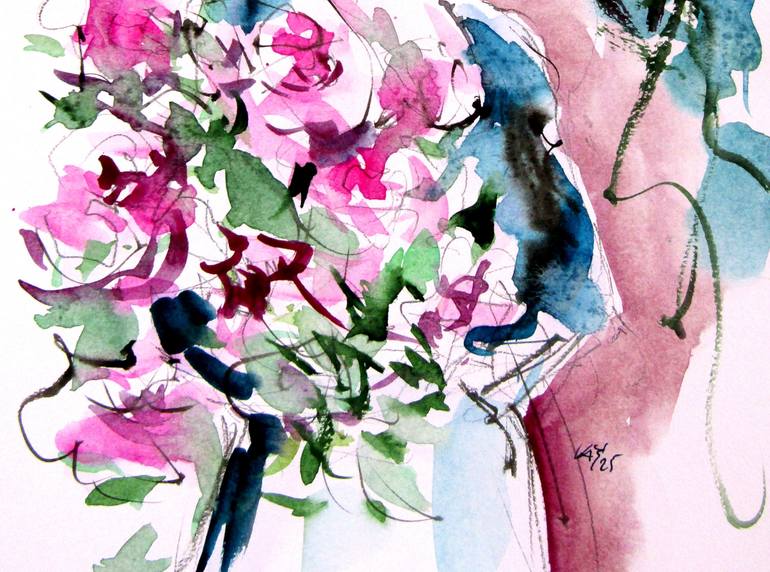 Original Impressionism Women Painting by Kovacs Anna Brigitta