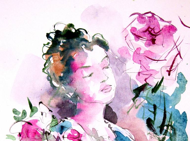 Original Impressionism Women Painting by Kovacs Anna Brigitta