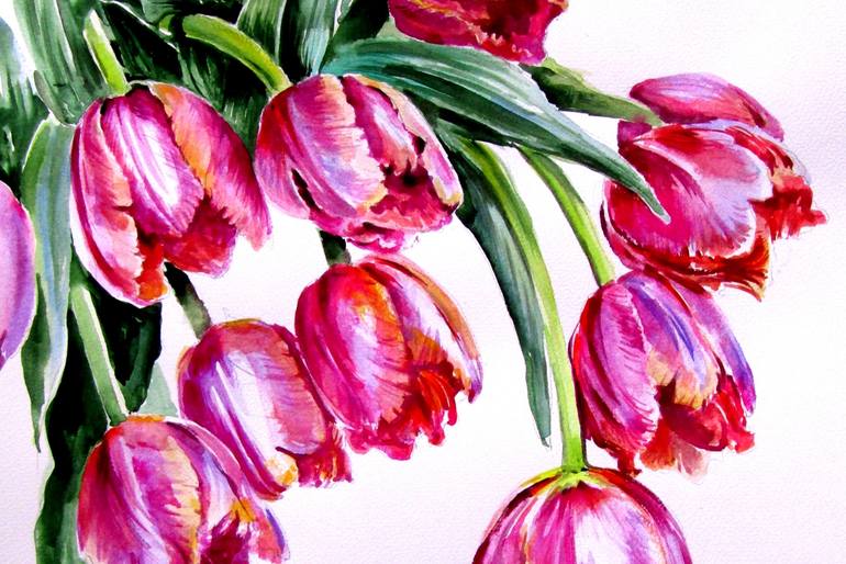 Original Impressionism Floral Painting by Kovacs Anna Brigitta