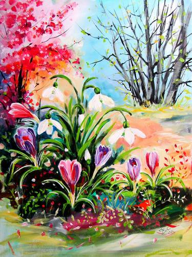 Original Impressionism Nature Painting by Kovacs Anna Brigitta