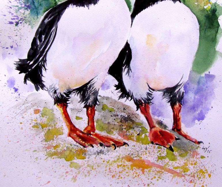 Original Impressionism Animal Painting by Kovacs Anna Brigitta