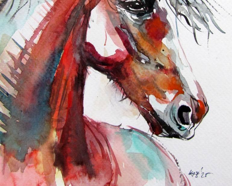 Original Impressionism Animal Painting by Kovacs Anna Brigitta