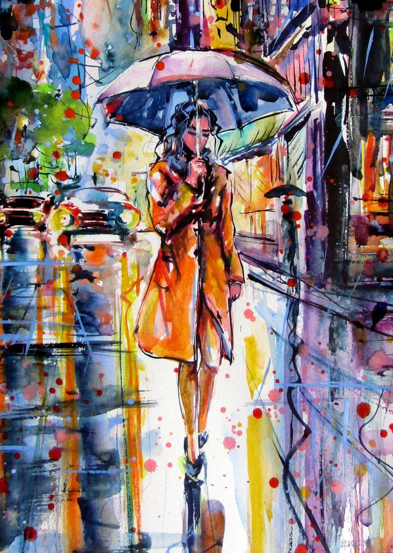 Original Impressionism Cities Painting by Kovacs Anna Brigitta