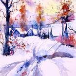 Snowy village serenity by Kovacs Anna Brigitta