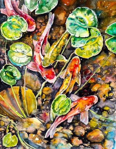 Print of Realism Fish Paintings by Kovacs Anna Brigitta
