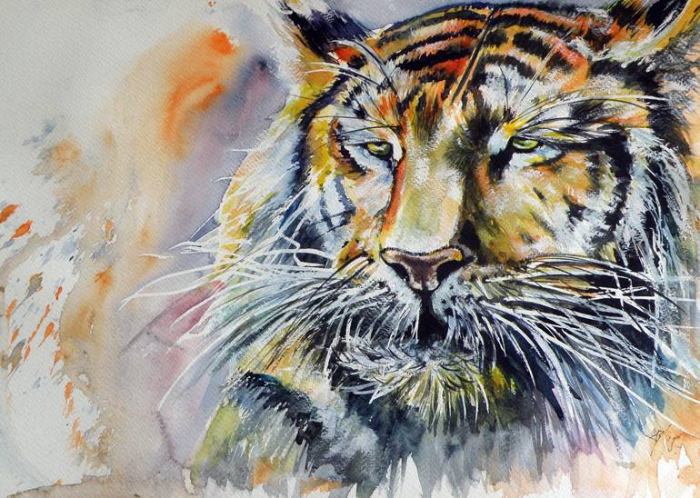 Tiger Painting by Kovacs Anna Brigitta | Saatchi Art