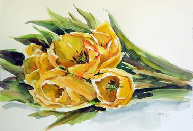 Original Impressionism Floral Paintings by Kovacs Anna Brigitta