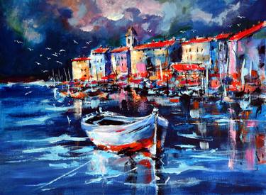 Print of Boat Paintings by Kovacs Anna Brigitta