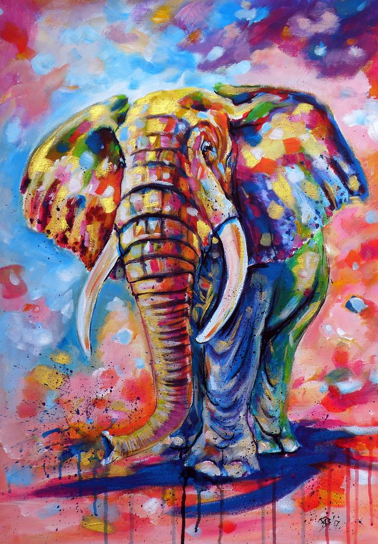 acrylic elephant painting