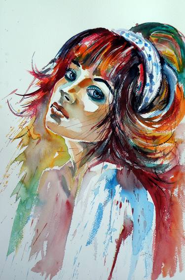 Original Portrait Paintings by Kovacs Anna Brigitta