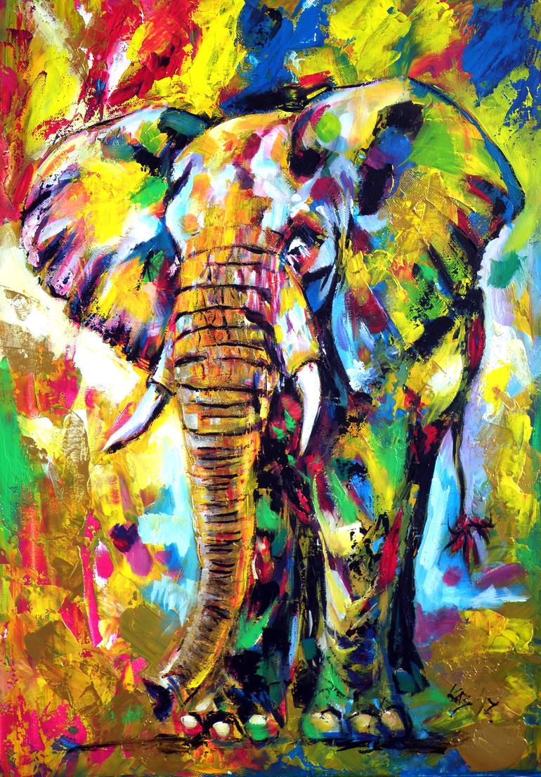 Majestic elephant Painting by Kovacs Anna Brigitta | Saatchi Art