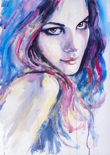 Original Portrait Paintings by Kovacs Anna Brigitta