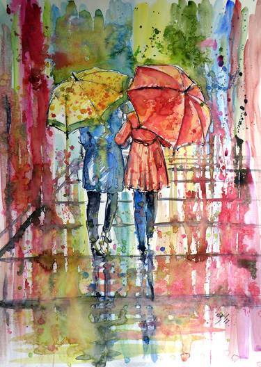 Original Impressionism People Paintings by Kovacs Anna Brigitta