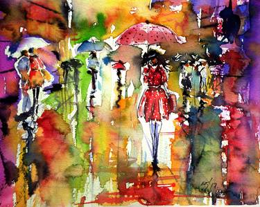 Original People Paintings by Kovacs Anna Brigitta