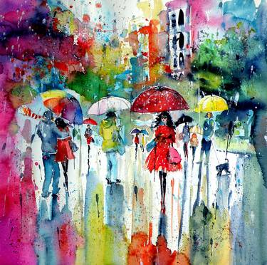 Original Impressionism People Paintings by Kovacs Anna Brigitta