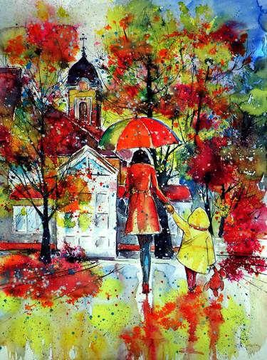 Original Impressionism People Paintings by Kovacs Anna Brigitta