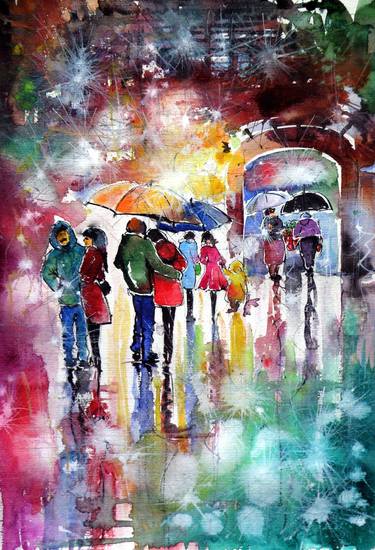 Original Impressionism People Paintings by Kovacs Anna Brigitta