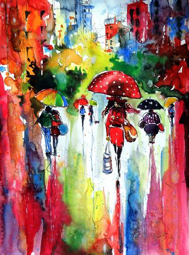 Original Impressionism People Paintings by Kovacs Anna Brigitta