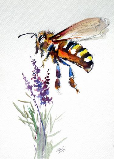 Bee with lavender thumb