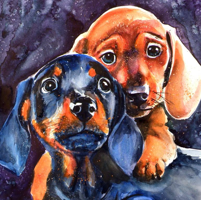 Original Impressionism Animal Painting by Kovacs Anna Brigitta