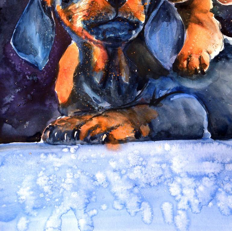 Original Impressionism Animal Painting by Kovacs Anna Brigitta