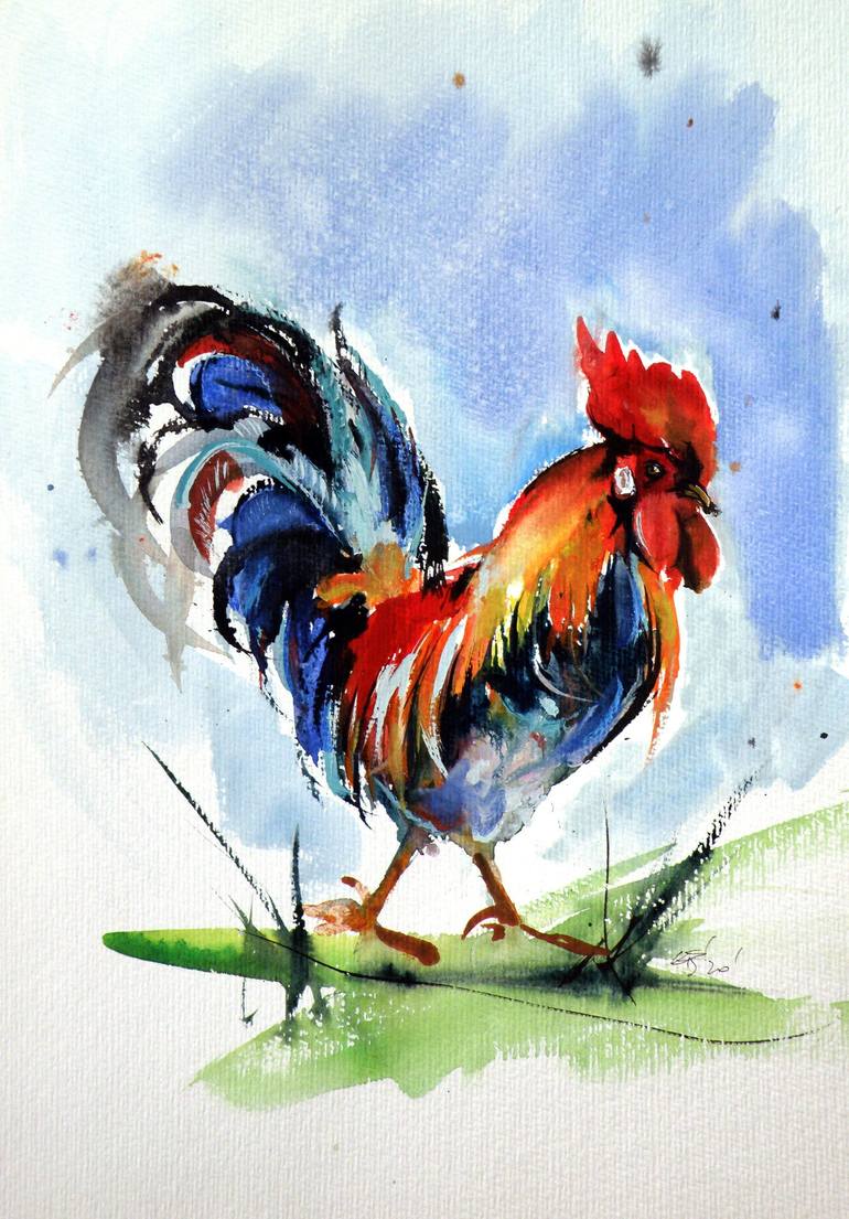 Original Impressionism Animal Painting by Kovacs Anna Brigitta