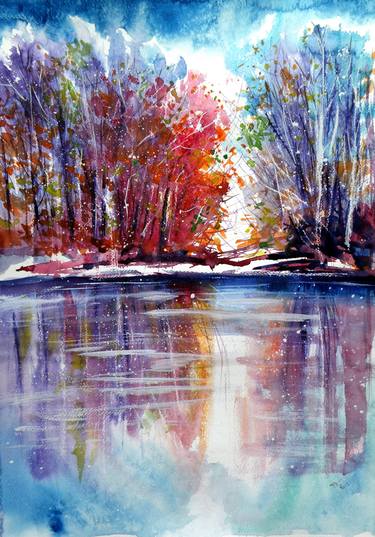 Original Impressionism Landscape Paintings by Kovacs Anna Brigitta