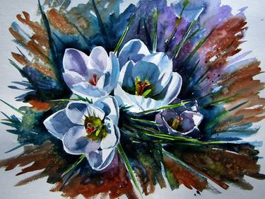 Print of Floral Paintings by Kovacs Anna Brigitta