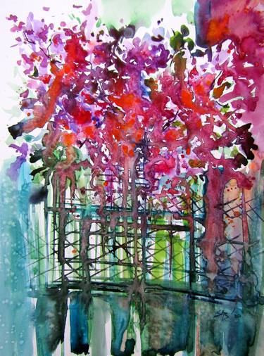 Original Impressionism Floral Paintings by Kovacs Anna Brigitta