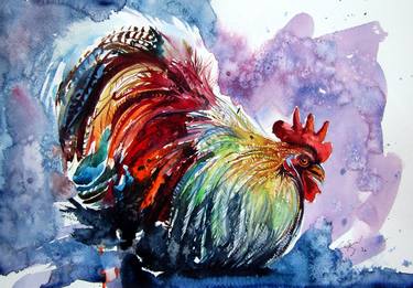 Colorful rooster thumb